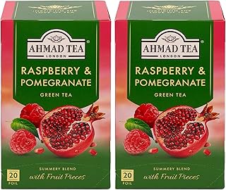 سعر ومواصفات Ahmad Tea Raspberry & Pomegranate Green Tea 20 Tea Bags Sachet (Pack of 2) (B0CBZST5YX) على Amazon EG