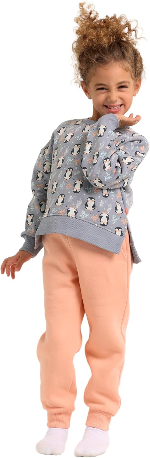 سعر ومواصفات junior Junior Girls Printed T-Shirt and Pants Set, Penguin Design, Gray/Peach, Size 08 (B0HLZRLCDY) على Amazon EG