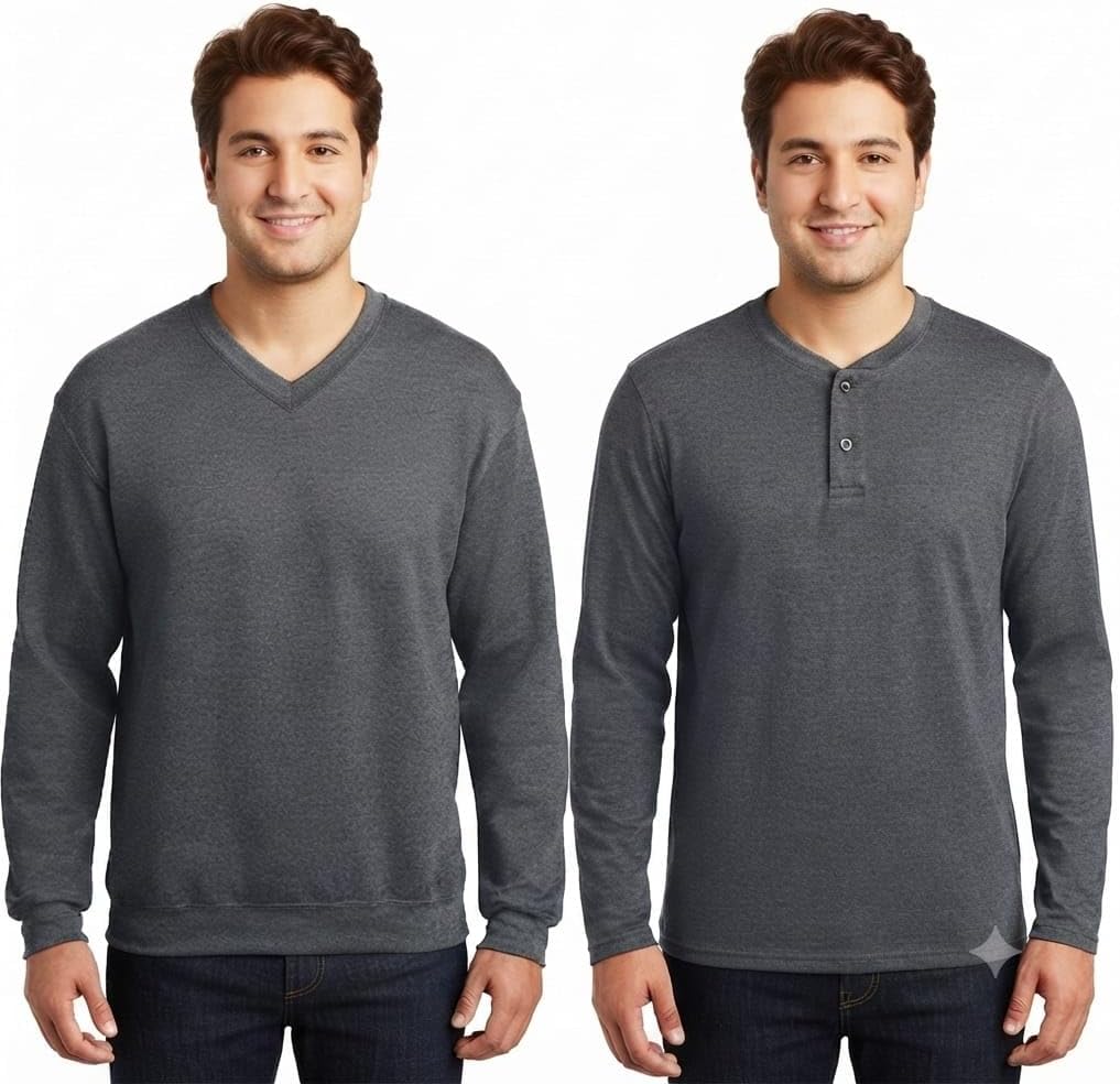 سعر ومواصفات Red Circle Bundle of 2 T-shirt + V Buttons Men sharcol L (B08HHDZ4GD) على Amazon EG