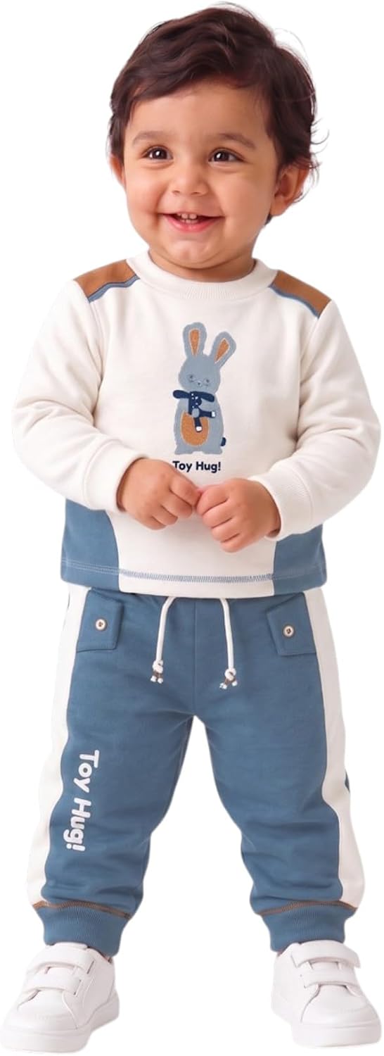 سعر ومواصفات Sikaaa Sika Cotton Long Sleeves Sweatshirt&Pants Printed Rabbit For Boys-White&Navy-6 Months (B0HLXMV9JX) على Amazon EG
