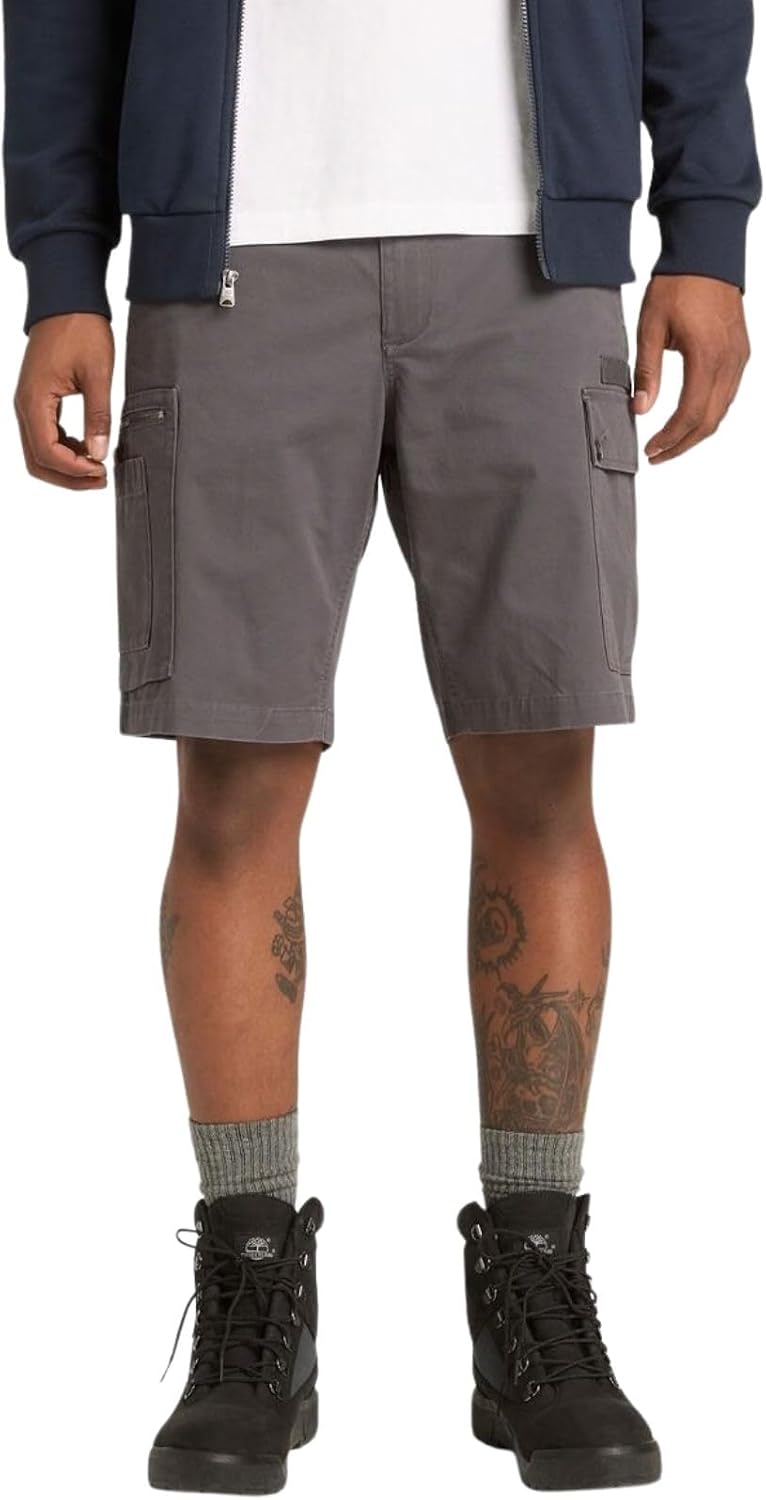 سعر ومواصفات Timberland Twill Cargo Shorts - Grey - 36 (B0GS348664) على Amazon EG