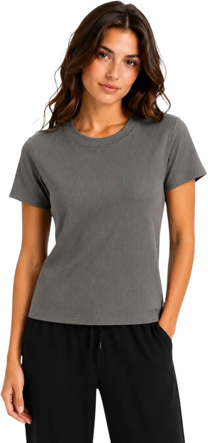سعر ومواصفات Vanilla Cotton Derby Half Sleeves T-Shirt For Women-Grey-M (B0HMX1G1C2) على Amazon EG