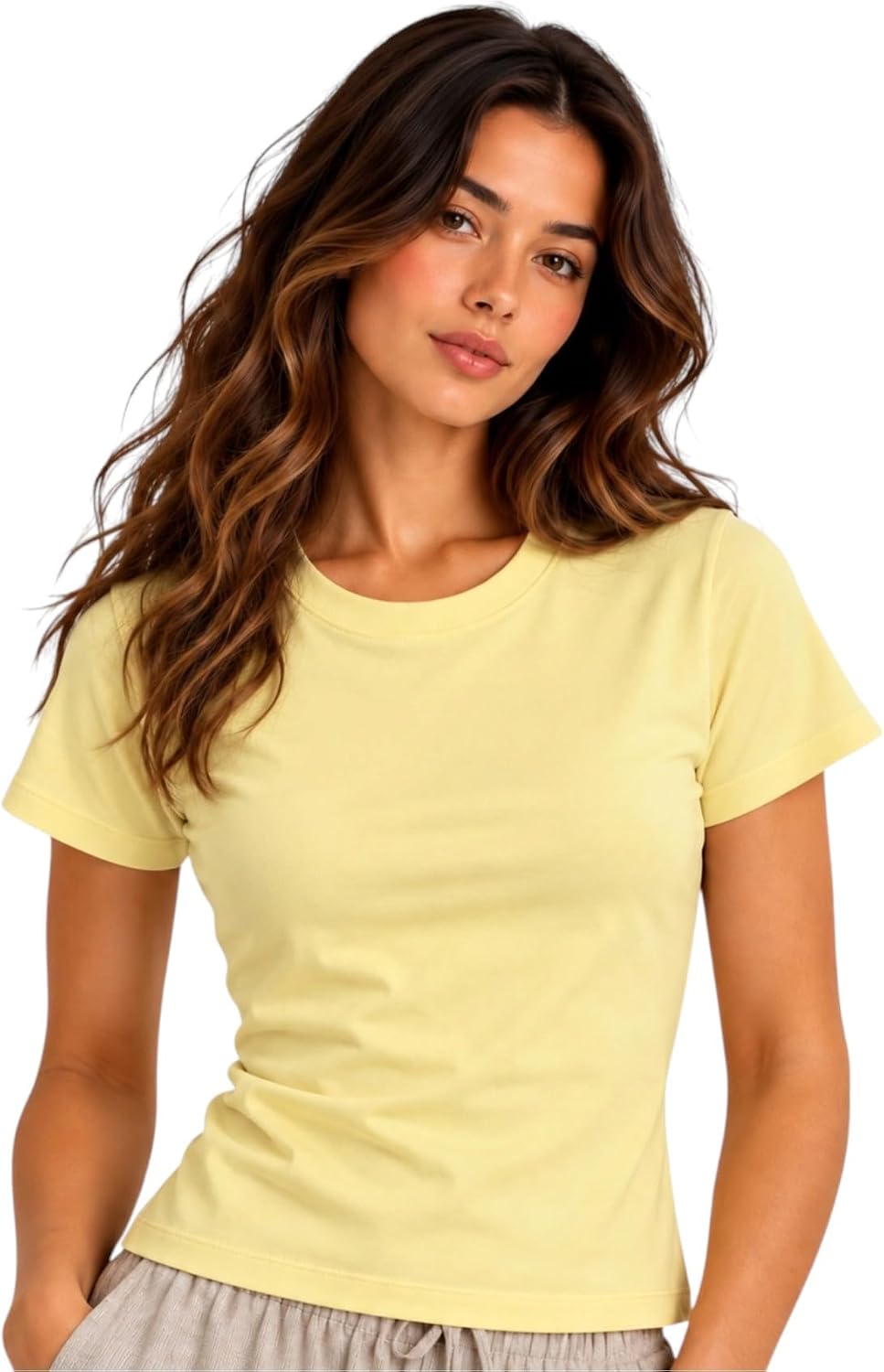 سعر ومواصفات Vanilla Cotton Half Sleeves T-Shirt For Women-Yellow-2XL (B0HMWVPQN9) على Amazon EG