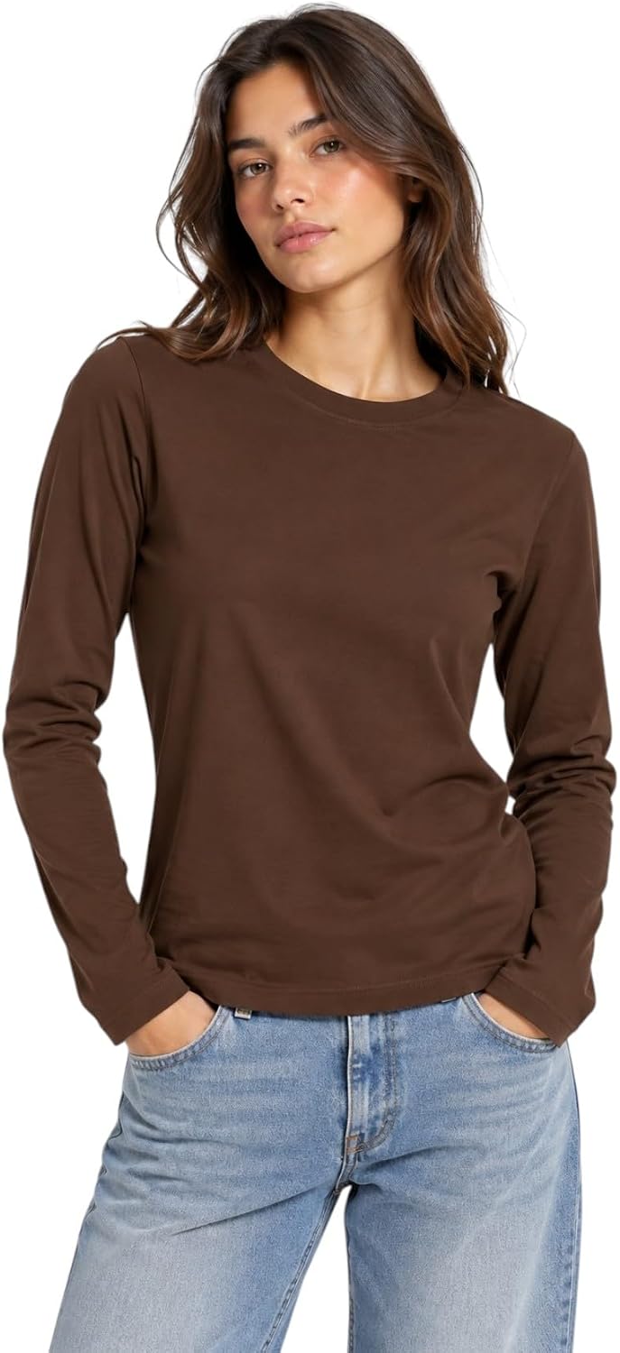 سعر ومواصفات Vanilla Cotton Long Sleeves T-Shirt For Women-Brown-XL (B0HMWP88GX) على Amazon EG