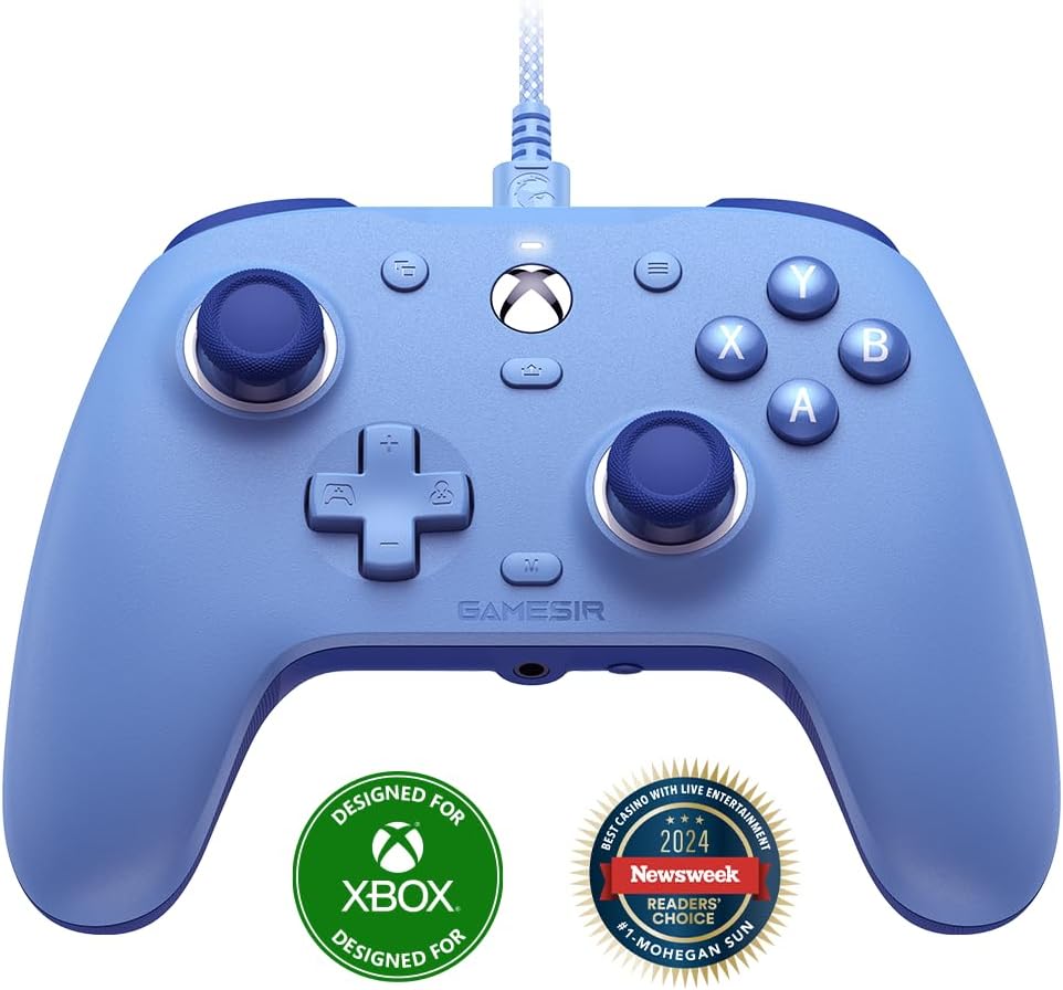 سعر ومواصفات جيم سير وحدة تحكم سلكية G7 SE لجهاز Xbox Series X|S وXbox One وويندوز 10/11، اداة تحكم بالالعاب بخاصية التوصيل والتشغيل مع عصا تحكم بتاثير القاعة/ زناد هول، مقبس صوت 3.5 ملم (ازرق) (B0D8KXR131) على Amazon EG