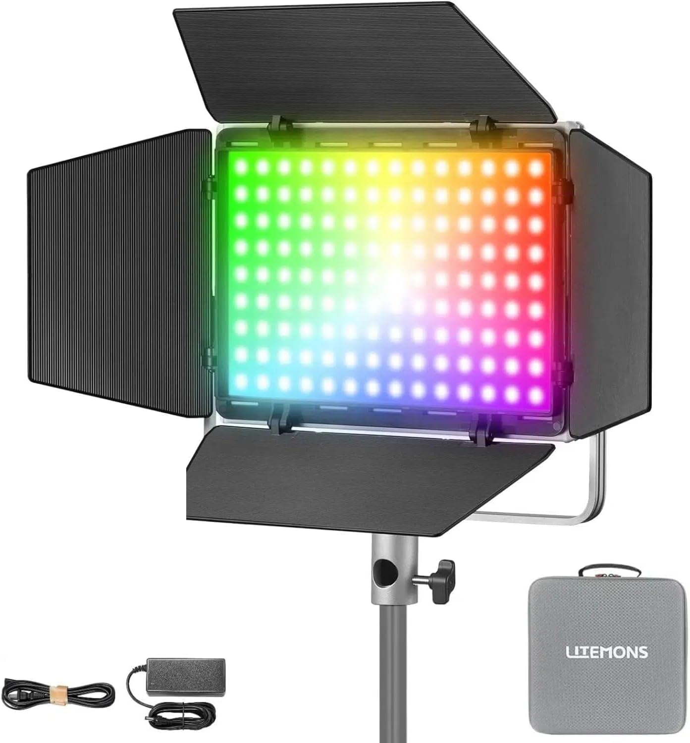 سعر ومواصفات غودوكس مصباح فيديو LED RGB LP600R مع بارندور 60 واط 1800-10000 كلفن 9270 لوكس مع 14 تاثير اف اكس وتحكم عبر تطبيق CRI/TLCI 96+ قابل للتعتيم 0-100% ضوء استوديو ناعم للتصوير الفوتوغرافي (B0DG8QKBQC) على Amazon EG