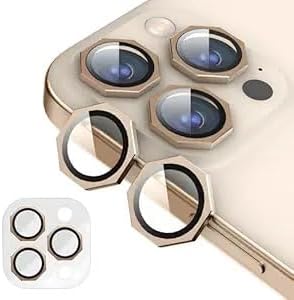 سعر ومواصفات واقي عدسة كاميرا بشكل سداسي هندسي من Next Store متوافق مع iPhone 14 Pro Max – غطاء كاميرا من الزجاج المقوى 9H مع حلقة معدنية ، مقاوم للخدوش و الصدمات. (تيتانيوم صحراوي) (B0FHH73HBF) على Amazon EG